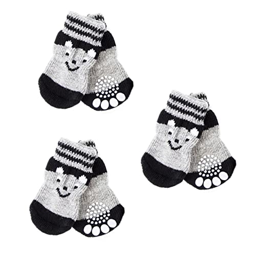 ifundom 3 Paare hundeschuh socken Hündchen für kleine Hunde Haustier Hundestiefel Hundesocken Paws pfotenschutz Schuhe für hundepfoten sockenschuhe Heimtierbedarf Socken für Hund Baumwolle von ifundom