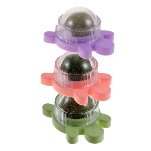 ifundom 3stücke Katzenminze Spielball Interaktive Katzenspielzeuge in Grün Violett Und Fördert Bewegung Und Gesundheit Ersetzt Und Frischhaltend Für Drinnen Und Katzenpflege von ifundom