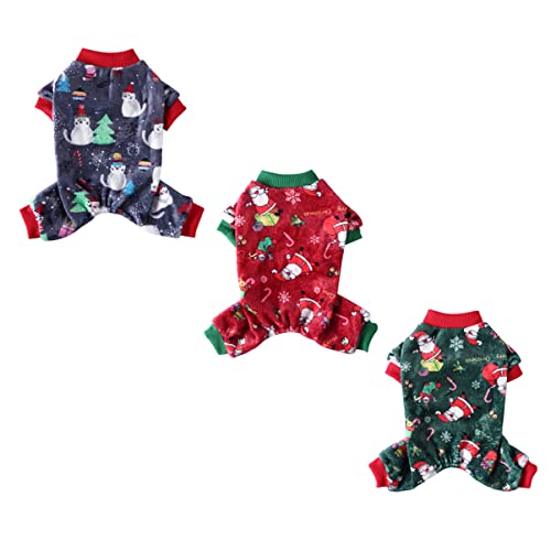 ifundom 3 Stück Kleidung Für Haustiere Weste Groß Hunde-Outfits Welpenkleidung Welpen-Outfits Haustierkleidung Haustierbekleidung Für Hunde Weihnachten Korallenvlies von ifundom