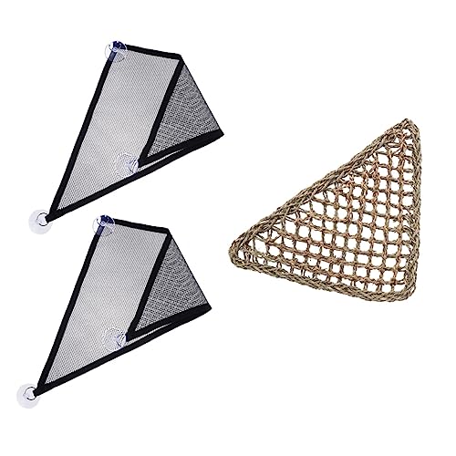 ifundom 3 Stück Reptilien Hängematten Set Teilig Mesh Lounger und Grasmatte für Bartagamen und Kleine Haustiere Dreieckige Form Atmungsaktiv Sicher und Komfortabel Vielseitig als von ifundom