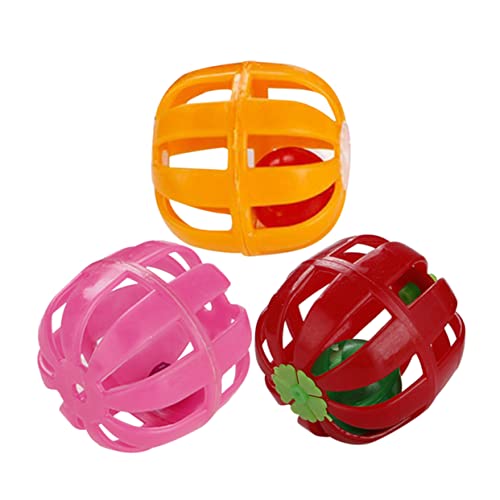 ifundom 30 Stück Glocke Kugel Kätzchen Halloween Katzenbälle Katze Drinnen Ball Glocken Klimpern Katzenspielzeug Katzen Interaktive Spielzeuge Form Zufällige Farbe von ifundom