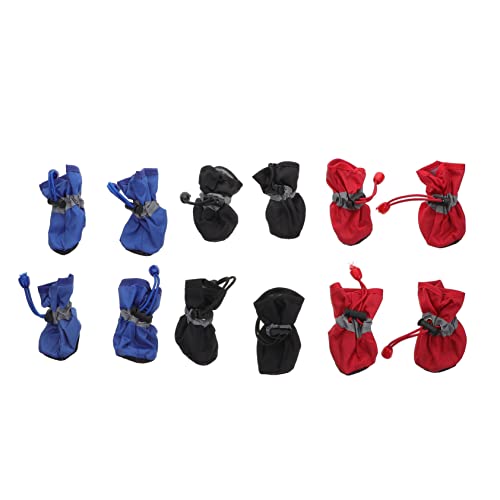 ifundom 3Sätze Hundeschuhe wasserdichte Regenstiefel für Kleine und Mittelgroße rutschfeste und Outdoor Haustierregenstiefel Nassen von ifundom