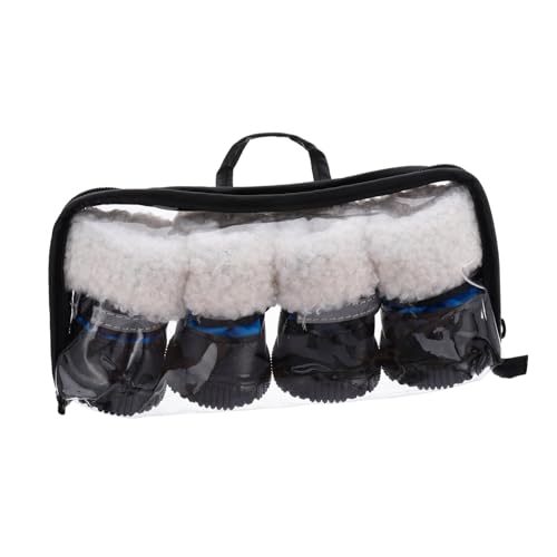 ifundom 4 STÜCKE wasserdichte Warme Hundeschuhe Teiliges mit Rutschfester Sohle Pfotenschutz für Kleine bis Mittlere Hunde Bequeme Winterfeste Pfotenstiefel für Drinnen und Draußen von ifundom