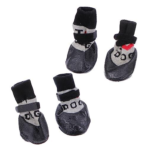 ifundom 4 Stück Anti-Rutschhund-Schuhe Anti-Rutsch-Stiefel für Hunde Hundeschuhe Socke Welpensocken sockenschuhe Welpenschuhe Socke Haustierstiefel Plastik Black ifundom 4 Stück Anti-Rutschhund-Schuhe Anti-Rutsch-Stiefel für Hunde Hundeschuhe Socke Welpensocken sockenschuhe Welpenschuhe Socke Haustierstiefel Plastik Black von ifundom