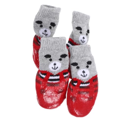 ifundom 4 Stück Auswechselbare Hundepfotenschützer Welpenzubehör Griffe Anti Socken Hundepfoten Schutzhülle Füße Haustier Hausschuhe wasserdichte Greifer Hundestiefel von ifundom