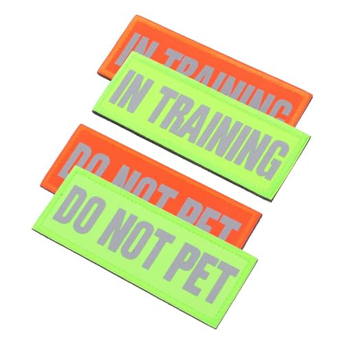 ifundom 4 Stück Bestickte Aufnäher Für Geschirr Schriftzug Aufnäher Für Hundeweste Reflektierendes Haustierzubehör Arbeitshund Reflektierender Gedruckter Buchstaben von ifundom