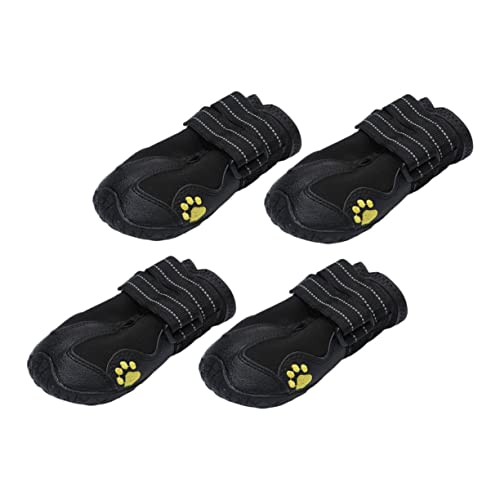 ifundom 4 Stück Haustierschuhe Hund Für Kleine Hunde Mit Griff Gehen Schuhe Für Heiße Straßen Stiefel Schuhhund Hund Für Pfoten Schuhe Für Hunde Greifer Hundeschuhe Sommer Stoff Schwarz von ifundom