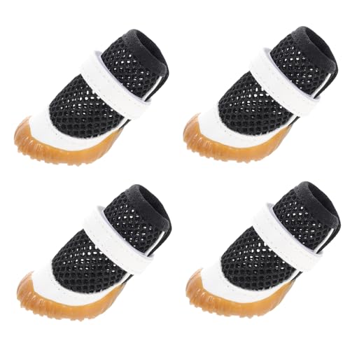 ifundom 4 Stück Atmungsaktive Mesh Hundeschuhe Hohle Pfotenschutz Schuhe für Kleine Hunde Sommer Welpenstiefel für und Außen von ifundom