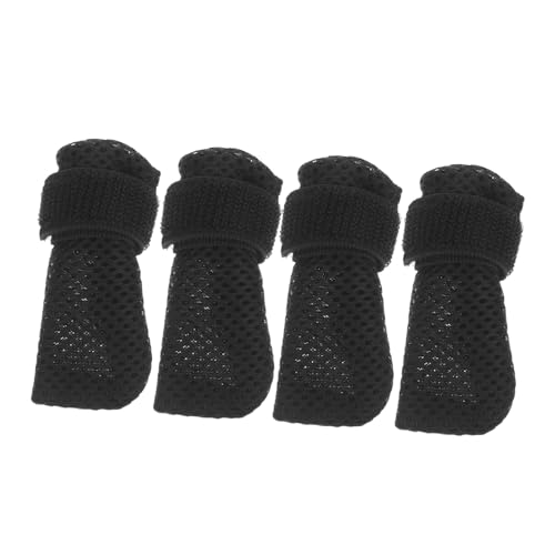 ifundom 4 Stück Katzen-Booties Kuschelig Warm rutschfest Pfotenschutz für Baden Füttern Medizin Pflege und Krallenschneiden Haustierschuhe Schwarz von ifundom