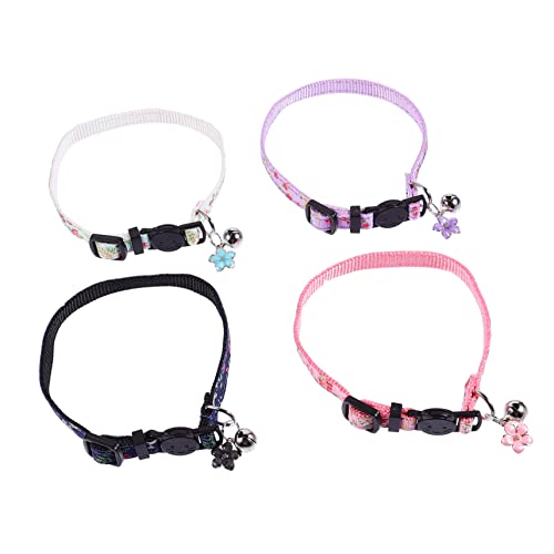 ifundom 4 Stück Katzenhalsband Teiliges für Kätzchen Niedliches Blumenmuster und Verstellbar und Waschbar für Fotoshootings Partys und Tägliches von ifundom