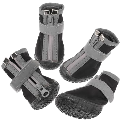 ifundom 4 Stück Kleine Hundestiefel Pfotenstiefel wasserdichte Schutzschuhe In Hundegröße Welpenstiefel Hunde Schneestiefel Hundestiefel Für Den Winter Katzenstiefel Schwarzer von ifundom