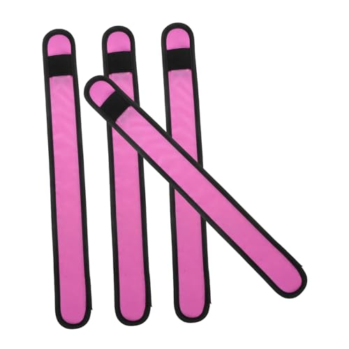 ifundom 4 Stück Pferde-Leggings mit Knöchelriemen Reiter LED-Pferdebeinband Sport Nacht LED Pferdeband Reitzeug LED LED-Reitband Pferdlicht LED-Stiefel Flash-Armband Stoff Rosa von ifundom