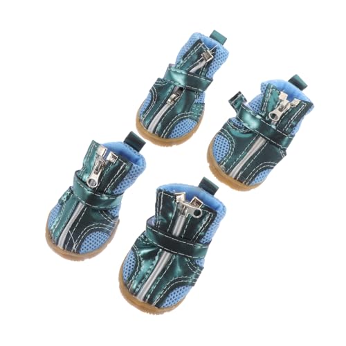 ifundom 4 Stück rutschfeste Hundeschuhe Mit Rindersehnensohle Hundeschuhe Für Heißes Pflaster Atmungsaktive Hundestiefel Hundestiefel Für Kleine Hunde Hundestiefel Für Den Winter von ifundom