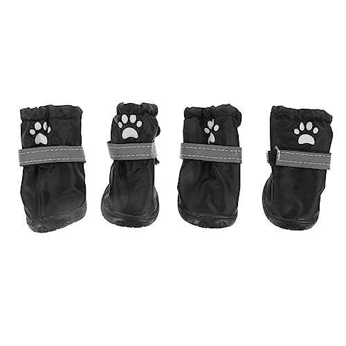 ifundom 4 Stück wasserdichte Haustier Regenstiefel rutschfeste Hundeschuhe aus Polyester für Kleine bis Mittelgroße Hunde Perfekter Pfotenschutz an Regnerischen von ifundom