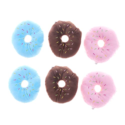 ifundom 4stücke Plüsch Hundespielzeug Donut-Form Mit Quietschfunktion Chew Pet Toy Für Interaktives Spielen Gesundheitliches Kauen Und Zahnpflege Geeignet Für Hunde Und Welpen Farbe Zufäll von ifundom