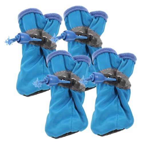 ifundom 4Stücke Haustierschuhe wasserdichte Hundeschuhe Für Kleine Bis Mittlere Pfotenschutz Für Outdoor Aktivitäten Anzuziehen Und Schützend von ifundom