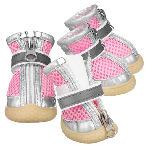 ifundom 4Stücke Hundestiefel Für Kleine Outdoor Hundeschuhe Mit Rutschfester Sohle Und Reflektierenden Riemen Pfotenschutz von ifundom