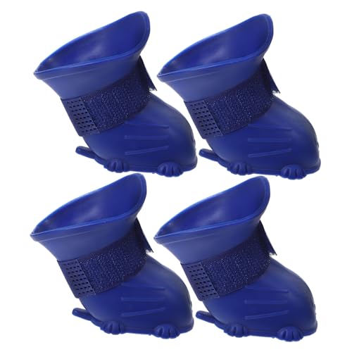 ifundom 4Stücke wasserdichte Hundeschuhe für Regnerische rutschfeste Pfotenschutz für Haustiere Bequeme und Leichte Regenstiefel für Outdoor Aktivitäten von ifundom