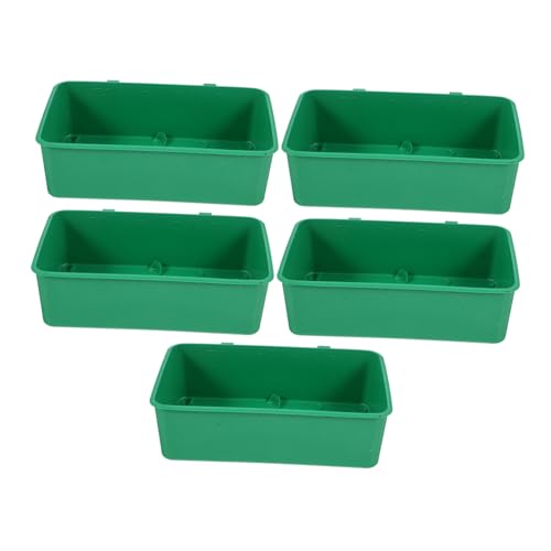 ifundom 5 Stück Anti-Spread Feeder Käfigzubehör Papageienschale Wasserspender für Vögel Vogelfütterer Papageienfütterung hängender Futterbecher Vogelfutterschalen Vögel Tasse Abs Grün von ifundom