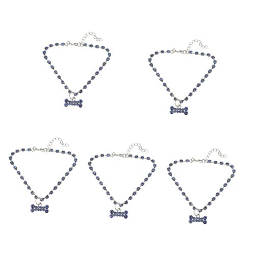 ifundom 5st Knochen Halskette Katze Strass Halsband Kettenhalsband Für Welpen Strass Hundehalsband Hundehalskette Aus Kristall Strass-Haustier-Halskette Metall Einstellbar von ifundom