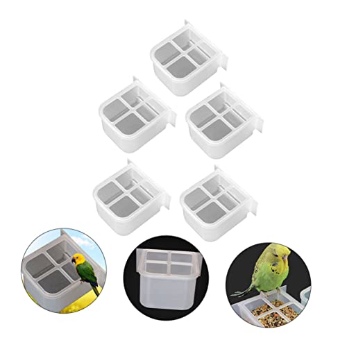 ifundom 5 Stück Teiliges Automatischer Vogelfutterspender für Papageien Spritzwassergeschützt Praktische Futterbox für Vogelbesitzer Weiß von ifundom