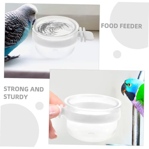 ifundom 5 Stück Teiliges Kunststoff Vogeltränke Abnehmbarer Transparenter Futternapf Robuster PVC Futterschale Hängend für Wellensittich Käfig Leicht zu Reinigen und Wiederverwendbar von ifundom