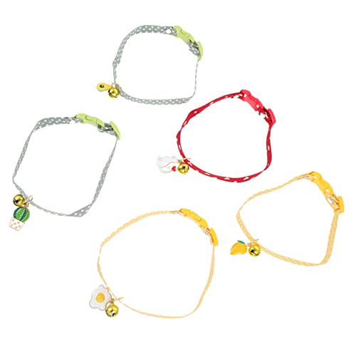ifundom 5 Stück Verstellbares Haustierhalsband Teiliges mit Glöckchen Bunte Katzen und Hundehalsbänder in Candy Farben für Kleine Haustiere Langlebig Modisch Alltagstauglich Farbecht und von ifundom