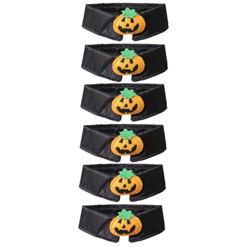 ifundom 6 STK Haustier Fliege Kürbis Hundehalsband Hund Dekorative Halskette Hundehalsband Kostüm Halloween-Haustier-lätzchen Katze Fliege Hund Fliege Einstellbar Polyester Katzenzubehör von ifundom