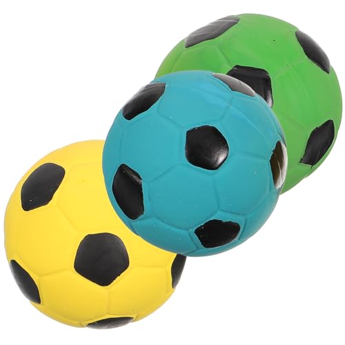 ifundom 6 STK Klingender Fußballspielzeugball Klangkugel Spielzeug kleines Hundespielzeug Hüpfball Spielzeuge lustiges Ballspielzeug solides Fußballspielzeug Bissfest 7c von ifundom