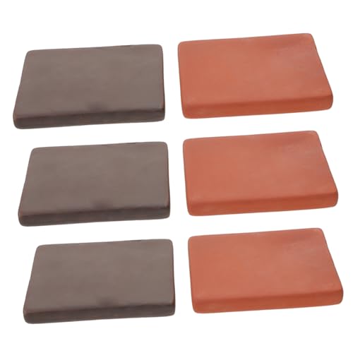 ifundom 6 Stück Handgefertigte Rote Tonziegel Atmungsaktive Keramik Basking Rock für Schildkröten Terrarium und Aquarium Dekoration Sichere Oberfläche für Wasser und Landschildkröten von ifundom