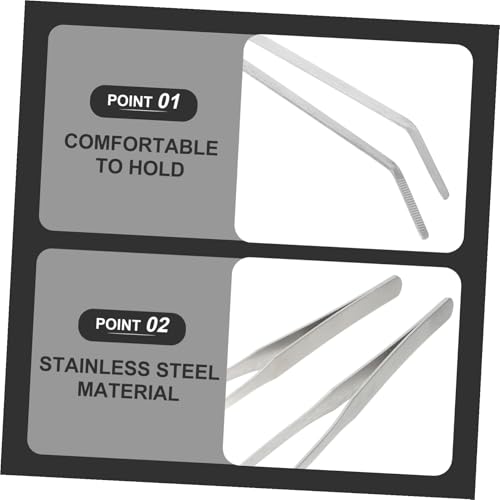 ifundom 6 Stück Teiliges Gebogene Edelstahl-zange für Aquarien und Terrarien Präzise Fischbecken-pflanzenpinzette mit Sicherem Griff Langlebige Futterzange für Reptilien und Bearded Dragon von ifundom