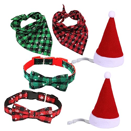 ifundom 6 Stück Teiliges Verstellbares Haustierhalsband Grünem Weihnachtsdesign Sowie Dreieckigem und Hut für Katzen Stilvolles Zubehör für Ihre Haustiere ifundom 6 Stück Teiliges Verstellbares Haustierhalsband Grünem Weihnachtsdesign Sowie Dreieckigem und Hut für Katzen Stilvolles Zubehör für Ihre Haustiere von ifundom