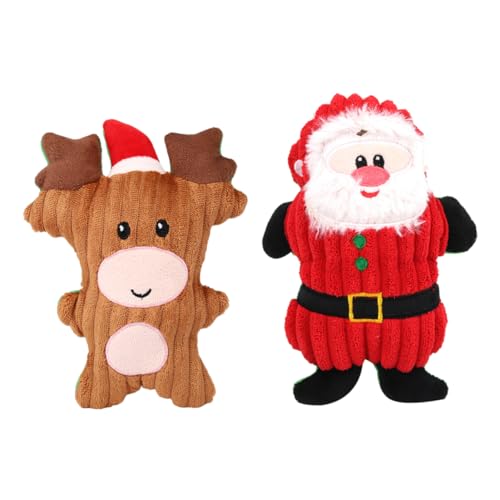 ifundom 6stücke Weihnachtsdeko Figuren Mit Sound Niedliche Weihnachtsmann Und Rentier Plüschspielzeuge Weihnachtsdekoration Für Festliche Anlässe Und Stimmungsvolle Innenräume von ifundom