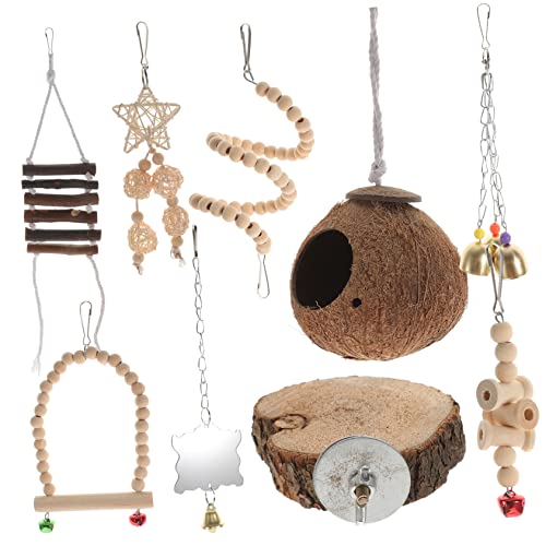 ifundom 9 Stück Holzseil Vogelspielzeug groß Papagei Haustier klein Kauspielzeug für Vögel für Sittiche Vogelkauspielzeug Nymphensittich Vogel Babyspielzeug hölzern von ifundom