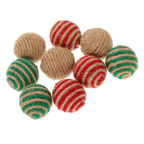 ifundom 9Stücke Teiliges Katzen Spielzeugset aus Hanfseil Interaktive Bälle Weihnachtsfarben zur Beschäftigung und Stärkung Bindung zwischen Mensch ifundom 9Stücke Teiliges Katzen Spielzeugset aus Hanfseil Interaktive Bälle Weihnachtsfarben zur Beschäftigung und Stärkung Bindung zwischen Mensch von ifundom