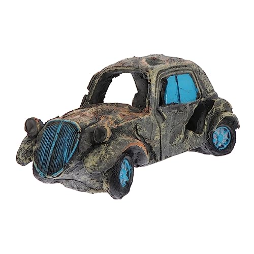 ifundom Aquarium Dekoration Auto Wrack Ornament aus Resin für Fischbecken Landschaftsverschönerung Sicher und Pflegeleicht für Aquarienliebhaber von ifundom