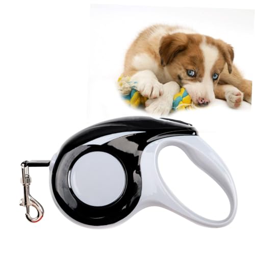ifundom Automatische Einziehbare Hundeleine mit Ergonomischem Griff Langlebiges Trainingsseil für Hunde und Welpen für Training und Spaziergänge Schwarzes Design von ifundom