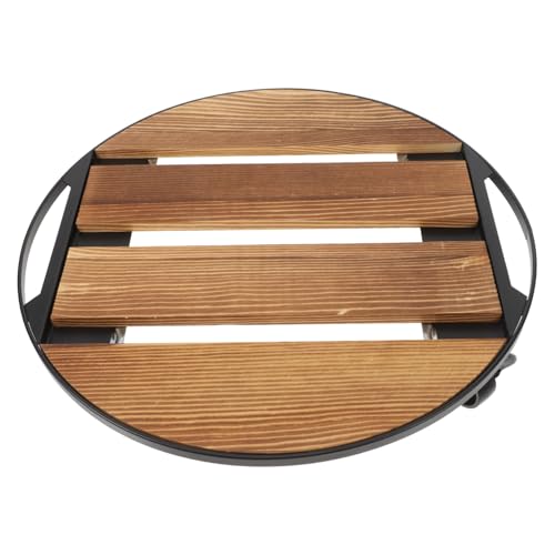 ifundom Basis Für Blumentöpfe Topfpflanzenbeweger Pflanzenwagen Mit Rädern Pflanzen Rollständer Hochleistungsanlagenständer Blumentopfer Holz Coffee von ifundom