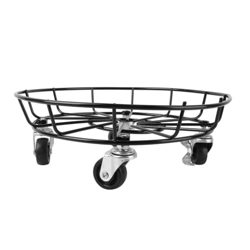 ifundom Blumenpot -Rack Zimmerpflanze Pflanzentopfständer im Freien Stand Rollen mehrere Topfpflanzenständer aus Eisen Metallpflanze Blumentopfhalter mit Riemenscheibe Untersetzer Schwarz von ifundom