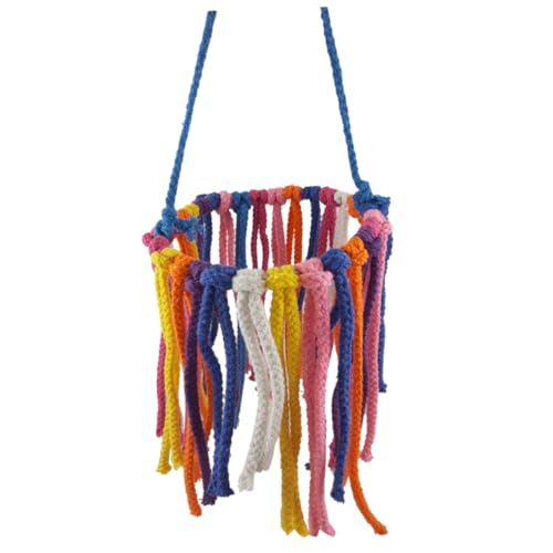 ifundom Buntes Baumwollknotenspielzeug für Papageien und Wellensittiche Bissfestes Vogel kauspielzeug Langlebiger Vogel käfigschaukel Geeignet für Kleine bis Mittlere Zufällige Farbe von ifundom