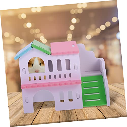 ifundom Buntes Hamsterhaus aus Holz Mehrkammernhaus mit Atmungsaktivem Design für Kleine Haustiere Wie Hamster Zwerghamster Igel Gemütliches Nest und Spielplatz im Kreativen Kleintierhaus ifundom Buntes Hamsterhaus aus Holz Mehrkammernhaus mit Atmungsaktivem Design für Kleine Haustiere Wie Hamster Zwerghamster Igel Gemütliches Nest und Spielplatz im Kreativen Kleintierhaus von ifundom