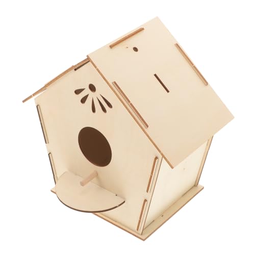 ifundom DIY Vogelhaus Bausatz Aus Holz Bauen Und Bemalen Für Graffiti Vogelkäfig Kreatives Hängehandwerk Für Jahren Holzspielzeug Halbmond Design von ifundom