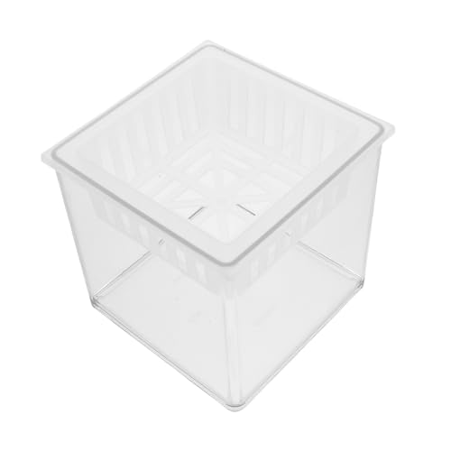 ifundom Durchsichtiger Fischzuchtkasten Aus Kunststoff, Hydrokultur-Aquarium-pflanzgefäß, Kleines Quadratisches Aquarium Mit Wasserpflanzenkorb Für Büro, Zuhause, Schreibtisch von ifundom