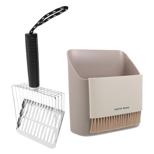 ifundom Ergonomischer Katzenschaufel mit Abnehmbarem Halter Langlebiger Edelstahlsieb für Katzenstreu Vielseitig für Garten und Sand Komfortabler Griff Platzsparendes Reinigungstool von ifundom