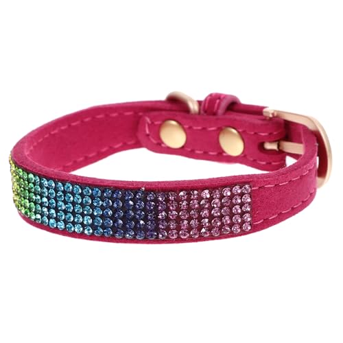 ifundom Farbe Diamant Katzenhalsband Haustier Katzenartikel für das Training Welpenhalsband in stilvollem Design Kätzchen-Kragen Stichworte Dekoration Kätzchenkragen Katzenhalsbänder Samt von ifundom