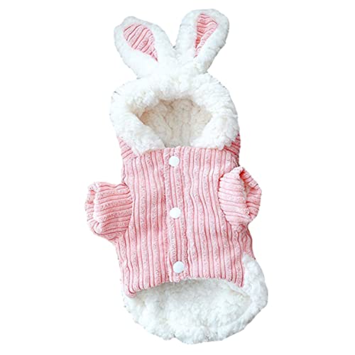 ifundom Fleece -Kaninchenkleidung Welpe mit Kapuze halten für Hunde Haube Haustierbekleidung entzückender Haustierpullover süße Hundeoutfits Hundekleidung Warmer Hunde-Hoodie Cord Rosa von ifundom