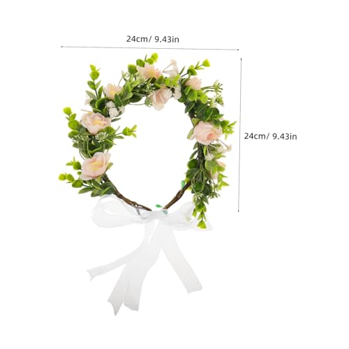 ifundom Floraler Haustier- mit Verstellbarem Band Kleine Hundehalskrause für Hochzeitszeremonie Blumenkranz Fotorequisite für Welpen und Wiederverwendbar Romantisches Zubehör von ifundom