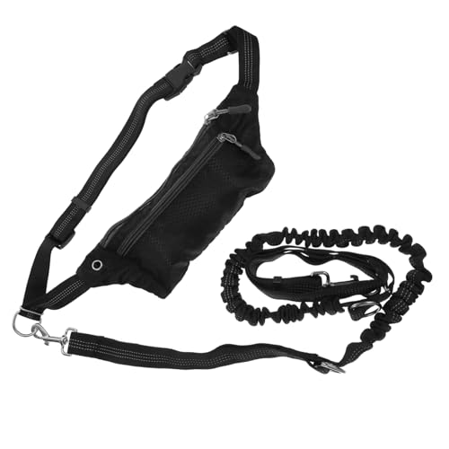 ifundom Freisprech Hundeleine mit Taillenpackung Verstellbare Bungee Leine für Jogging für Befestigungsringen Hüfttasche für Leckerlis von ifundom