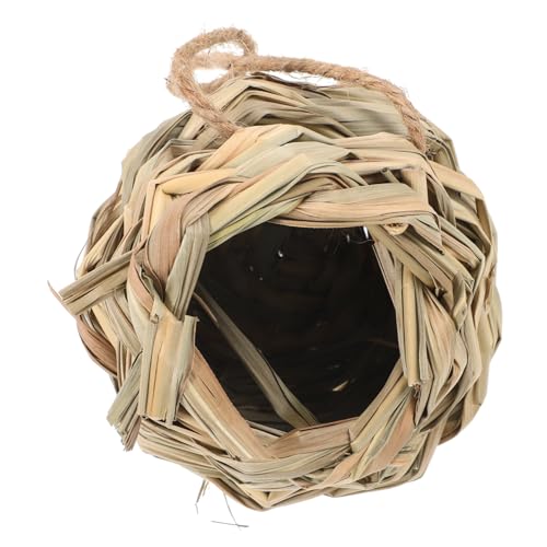 ifundom Gewebtes Stroh Nest für Hamster Handgefertigtes Atmungsaktives Haustier Nest Multifunktionale Hütte für Kleintiere für Winter von ifundom