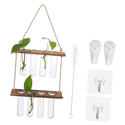ifundom Glasröhrchen-pflanzenhalter Aus Glas Hängende Anzuchtstation Für Pflanzen Mit Klebehaken Und Nagelhaken Reinigungsbürste Enthalten Für Heimdekoration Und Bürouse von ifundom
